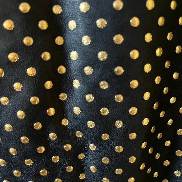 Leather Milly Black and Gold Dot Pencil Skirt - Picture 3 of 5